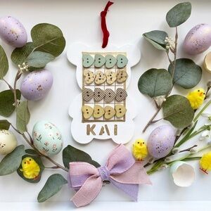 🐣 MADE TO ORDER Custom Hand-Painted Wooden Bear Travel Game - Easter Gift